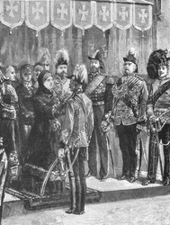 La Reine Victoria décorant des Officiers...à Windsor, 8 décembre 1879