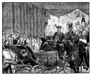 La reine Victoria ouvrant le pont de Blackfriars, Londres, 1869