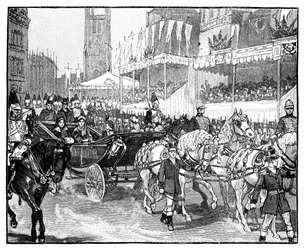 La reine Victoria ouvrant le viaduc de Holborn, Londres, 1869