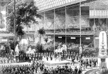 La reine Victoria ouvrant la Grande Exposition, Crystal Palace, Londres, 1er mai 1851