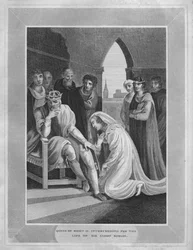 La reine de Richard II intercède pour la vie de Sir Simon Burley, 1838
