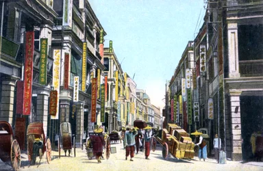 Queens Road Central, Hong Kong, Chine, vers 1900