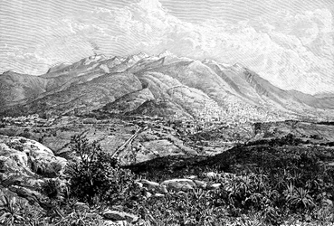 Quito et le mont Pichincha, Équateur, 1895