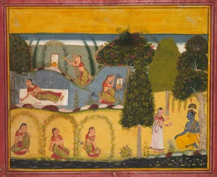 Radha attendant la réconciliation avec Krishna