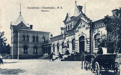Place de la gare, Yessentuki, Russie, années 1900