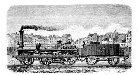 Locomotive à vapeur ferroviaire conçue en 1849 par l