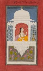 Raja Sagat Singh dans un pavillon, vers 1750