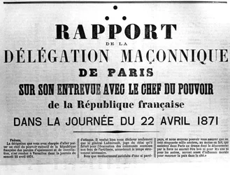 Rapport de la Délégation Maçonnique, des affiches politiques françaises de la Commune de Paris