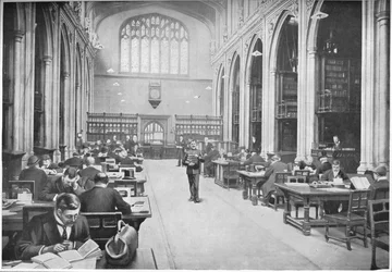 Salle de lecture, bibliothèque Guildhall, Londres, vers 1903