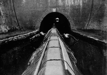 Prêt à commencer à tirer un bateau de canal, Londres, vers 1890