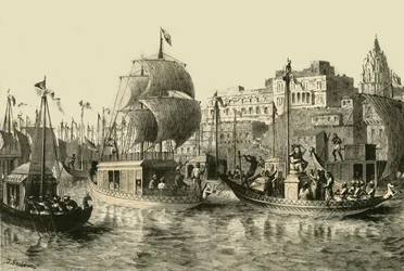 Festival religieux à Bénarès, 1890