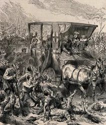 Secourir les soldats russes blessés du champ de bataille, vers 1878