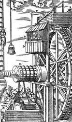 Treuil réversible pour lever des seaux en cuir d