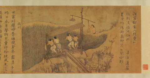 Culture du riz, ou semis et récolte, avant 1353