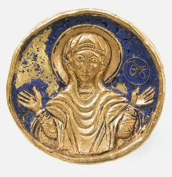 Bague avec chaton émaillé, byzantin, style des 12e-13e siècles, 19e ou 20e siècle
