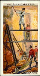 Sel gemme : Mineurs au travail dans une mine de sel, Wieliczka, Galicie, Pologne, 20ème siècle