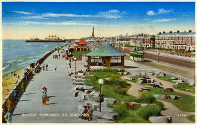 Promenade dans le jardin de rocaille, Blackpool, Lancashire