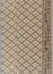 Chintz glacé imprimé au rouleau avec motif de fleurs et de vase, 1800s