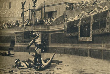 Rome - Colisée - Pouce baissé dans un combat de gladiateurs, 1910