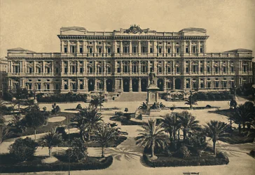 Roma - Prati di Castello. Nouveaux tribunaux par Calderini, et statue de Cavour, 1910