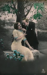 Carte postale romantique, vers 1910