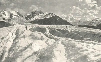 Glacier de Roseg près de Pontresina, Engadine, Suisse, 1895