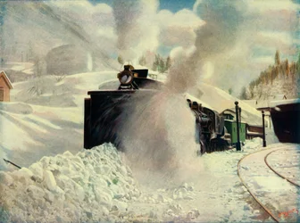 Chasse-neige rotatif à Blue Canyon, California Southern Pacific Railway, 1930