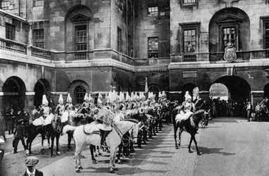 Garde royale à cheval, changement de garde, Londres, 1915