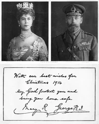 Carte de vœux de Noël royale aux troupes britanniques, 1914