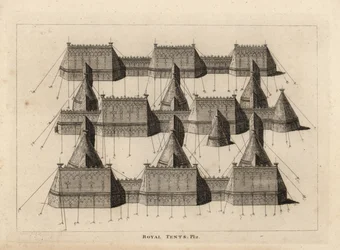 Tentes royales dressées pour la rencontre du roi Henri VIII et du roi François Ier de France près d