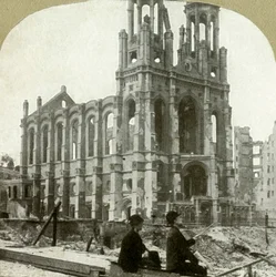 Ruines de la synagogue juive sur Sutter St., a résisté aux grands tremblements de terre de 1865 et 1868, 1906