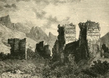 Ruines des anciens murs de la ville, Antioche, 1890