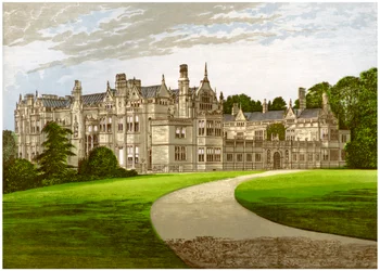 Rushton Hall, Northamptonshire, maison de la famille Clarke-Thornhall, vers 1880