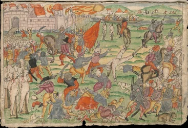 Atrocités russes en Livonie en juillet et août 1577. De la Sammlung von Nachric de Johann Jakob Wicks