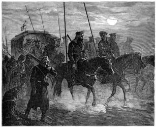 Blessés russes quittant Plevna, guerre russo-turque, 1877-1878, 1900