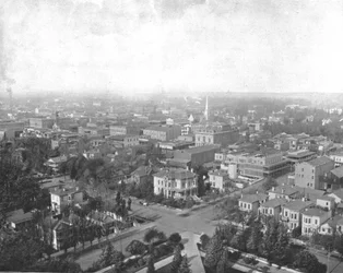 Sacramento, Californie, depuis le dôme du Capitole, USA, vers 1900