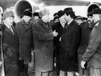 Saddam Hussein et Andrei Gromyko, Moscou, Russie, 1986