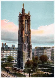 Tour Saint-Jacques, Paris, vers 1900