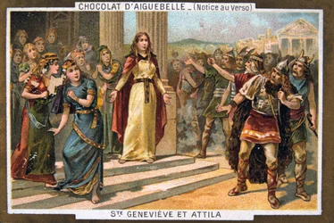 Sainte Geneviève et Attila, vers 451 après J.-C., 19ème siècle