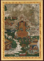 Sakyamuni sur son trône, et scènes biographiques, 18ème siècle