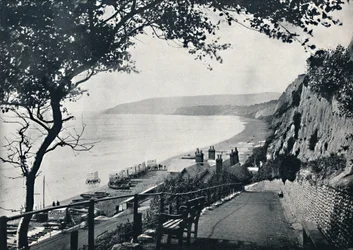 Sandown - La plage de baignade, 1895