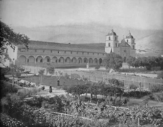 Mission de Santa Barbara, Californie, vers 1897