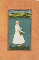 Sawai Jai Singh debout dans un paysage