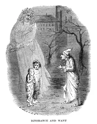 Scène de Un chant de Noël de Charles Dickens, 1843