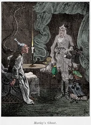 Scène de Un chant de Noël de Charles Dickens, 1843