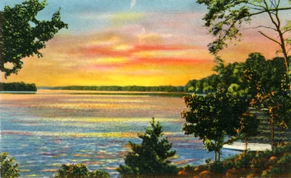 Scène sur le lac Catawba, près de Charlotte, N.C., 1942