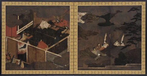 Scènes du Conte de Genji, période Momoyama, fin 16ème siècle