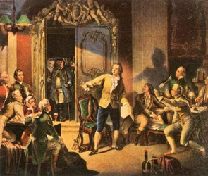 Schiller lit sa première pièce, Die Räuber, 1936