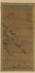 Érudit approchant un pavillon isolé, dynastie Ming, 15ème-16ème siècle