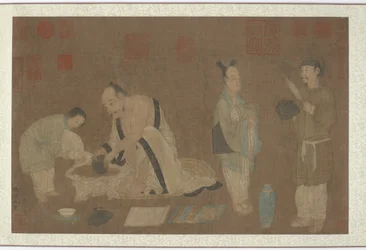 Érudit et ses assistants, dynastie Ming, 1368-1644